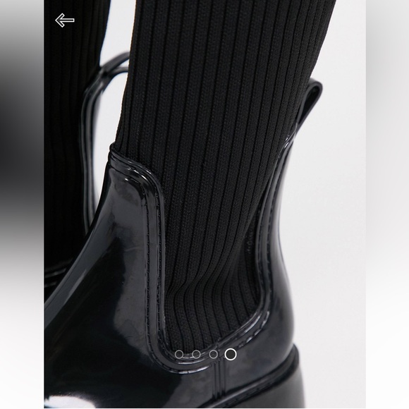 Preloved ASOS Georgia over the knee wellie boot in black - Picture 2 of 4
